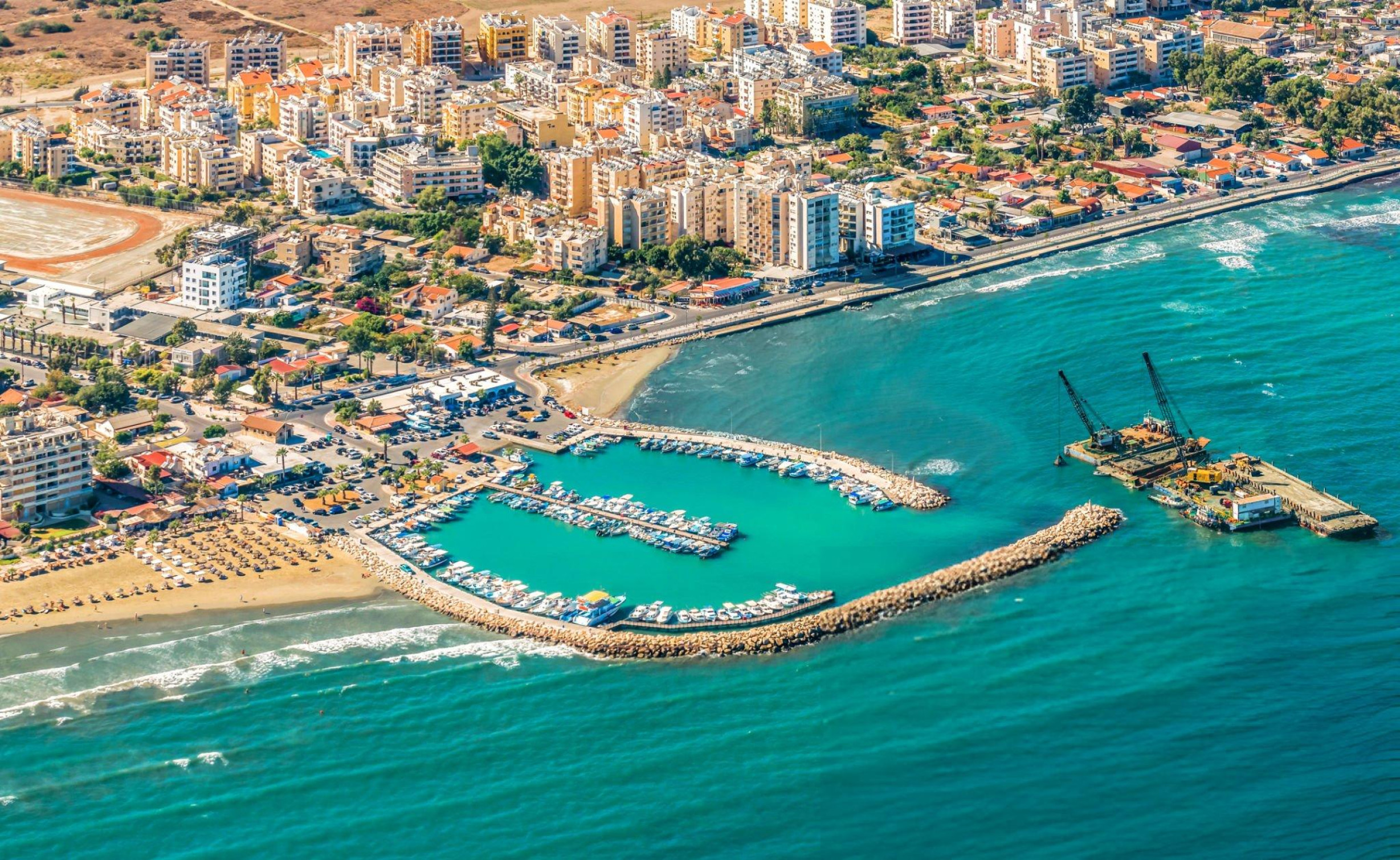Sea port city of Larnaca, Cyprus