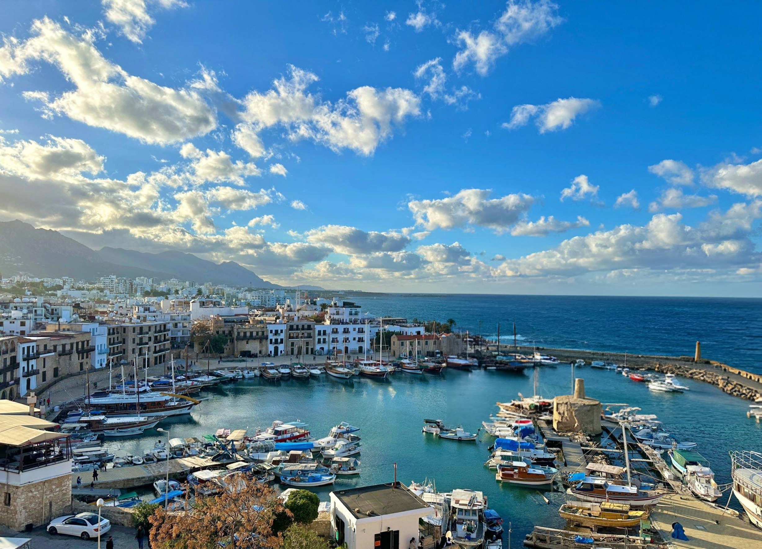 Winter View of Kyrenia Harbour from Kyrenia Castle, North Cyprus ( Girne)