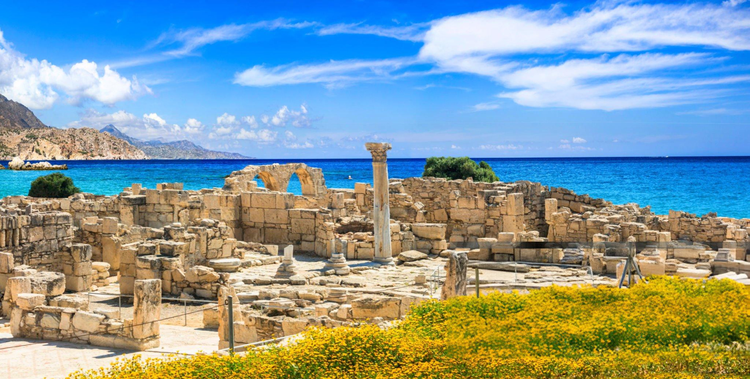ruins of ancient temple Kourion . near Limassol, Cyprus